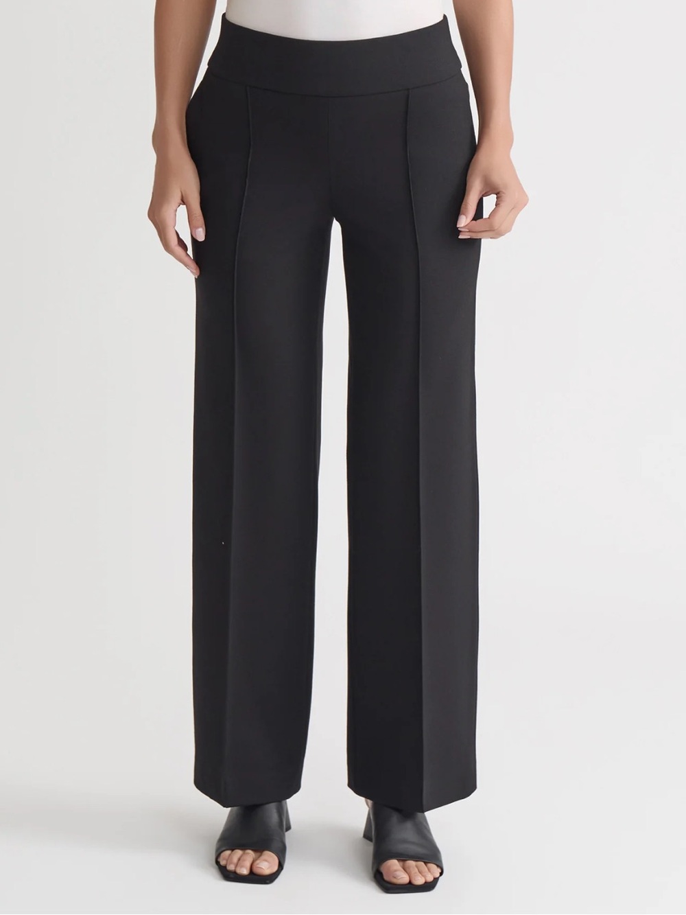 JNY Pull On Pintuck Wide Leg Modern Compression Pant Women’s XS Black